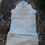 Shattered headstone of Abraham Esau in the Calvinia Museum