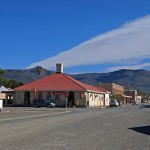 Calvinia street scene with the Hantam Mountains