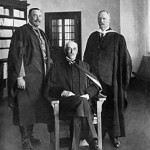 John X Merriman (seated), last Prime Minister of the Cape Colony and member of Parliament for Victoria West together with Generals Louis Botha and Jan Smuts