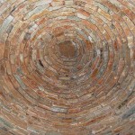 The inside view of the Corbelled House Roof rebuilt outside the Carnarvon Museum