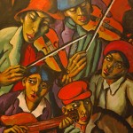 Street Musicians by Johannes Meintjies - Hester Rupert Art Museum